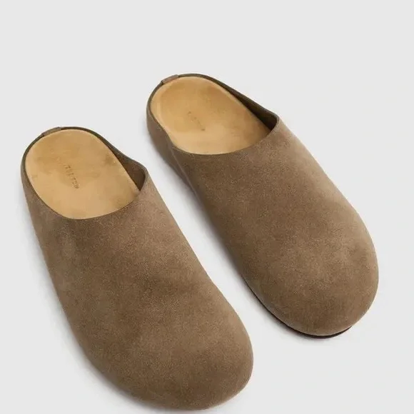 The Row | Shoes | 175 The Row Hugo Suede Mules Light Brown  display picture 3